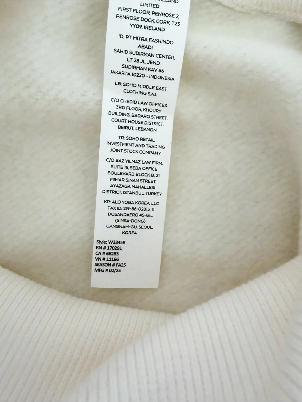Alo Yoga Hazy Mock Neck Ivory Size XS Oversized Neutral Athleisure Comfy